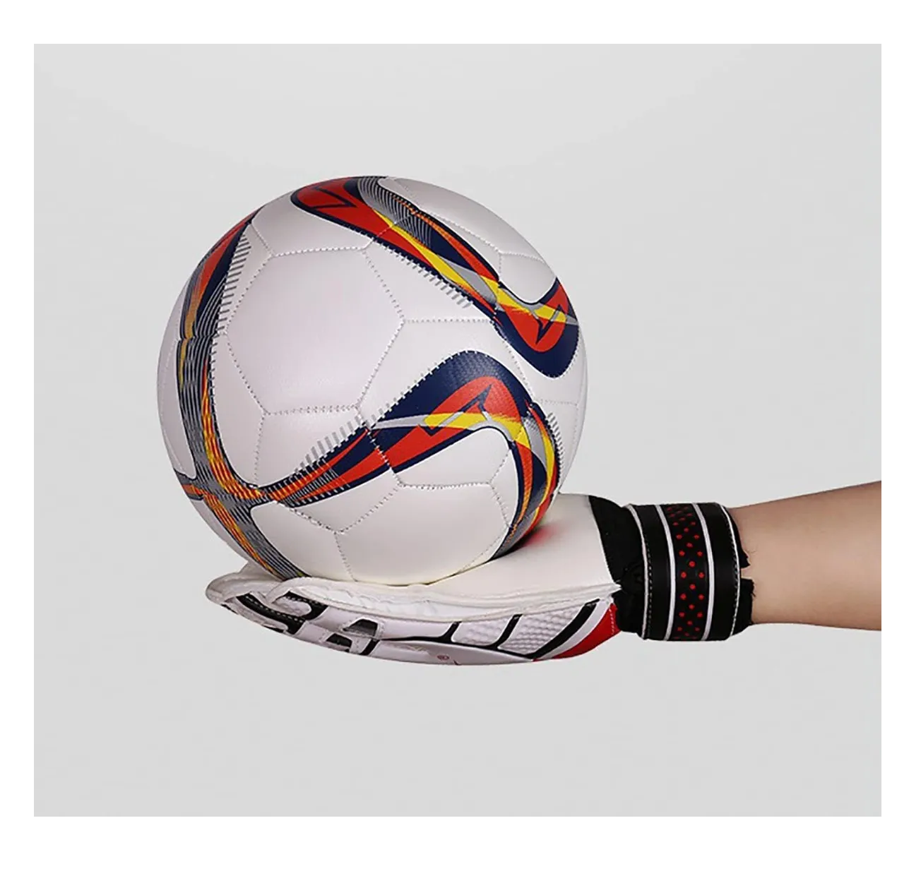 Foto 5 pulgar | Guantes De Portero Fútbol Antideslizante Talla 9 Blancos Con Dorado