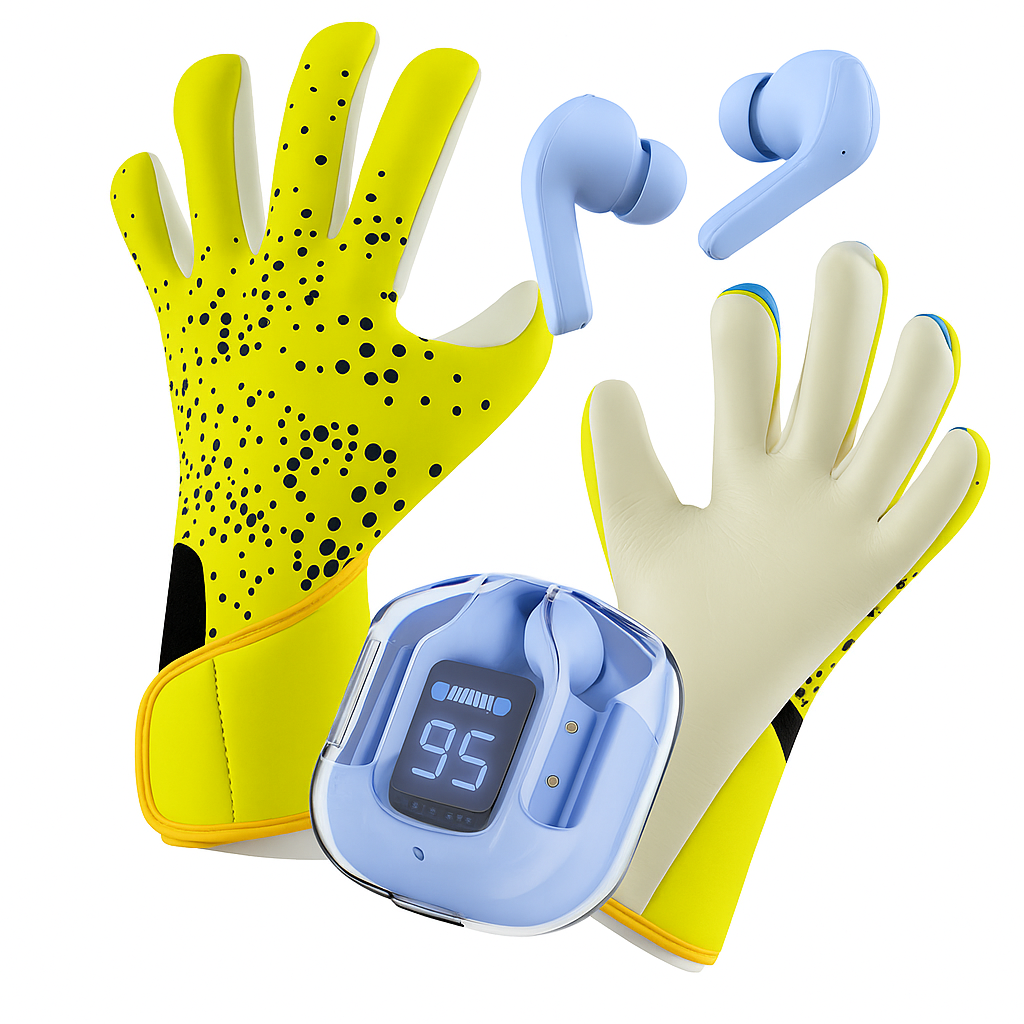 Foto 2 pulgar | Kit Deportivo Profesional Guantes de Portero Talla 9 Palma Látex Antideslizante + Audífonos Inalámbricos Z9 Bluetooth