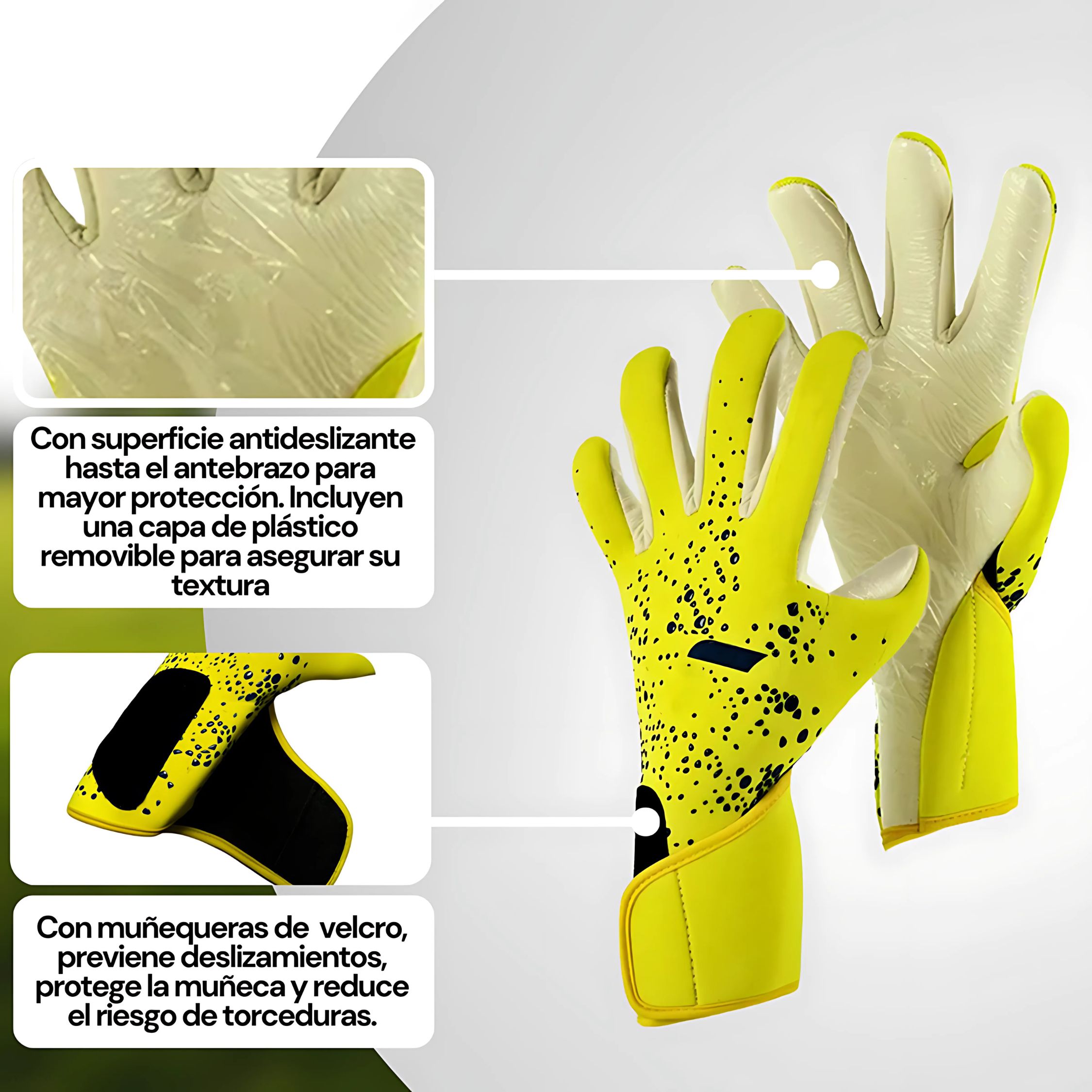 Foto 7 pulgar | Kit Deportivo Profesional Guantes de Portero Talla 9 Palma Látex Antideslizante + Audífonos Inalámbricos Z9 Bluetooth