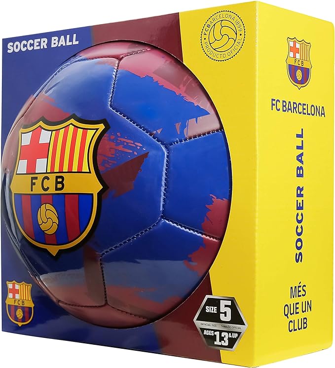 Icon Sports Fc Barcelona Brush Team - Balón De Fútbol Azul Marino, 5 G