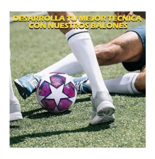 Foto 4 | Balón Fútbol Soccer Champions Profesional Estrellas Hibrido Blanco y Rosa