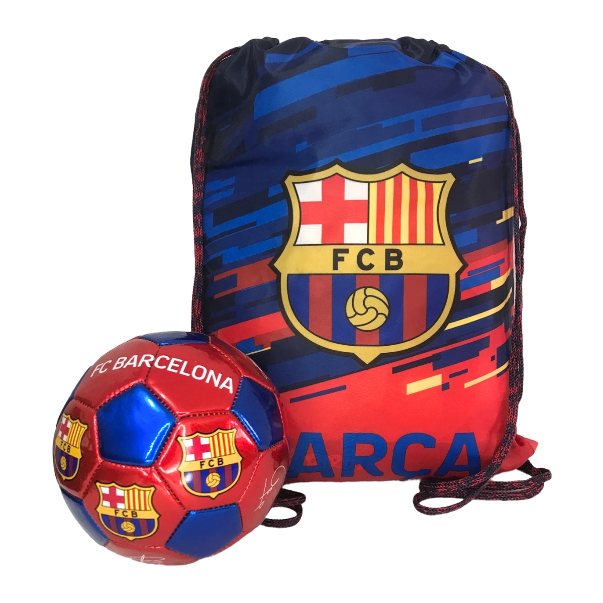 Kit Morral y Balón Mini de Futbol del Barcelona No.2