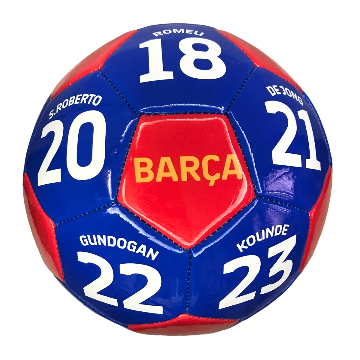 Foto 4 pulgar | Kit Balón De Futbol Del Barcelona No.5 Y Morral Azul Números