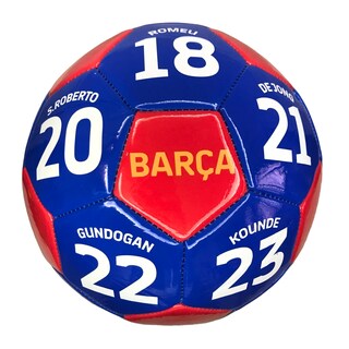 Foto 3 | Kit Balón De Futbol Del Barcelona No.5 Y Morral Azul Números