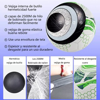 Foto 2 | Balón Fútbol Soccer No.5 Oficial Profesional Eo Safe Imports Esi-11966 Blanco