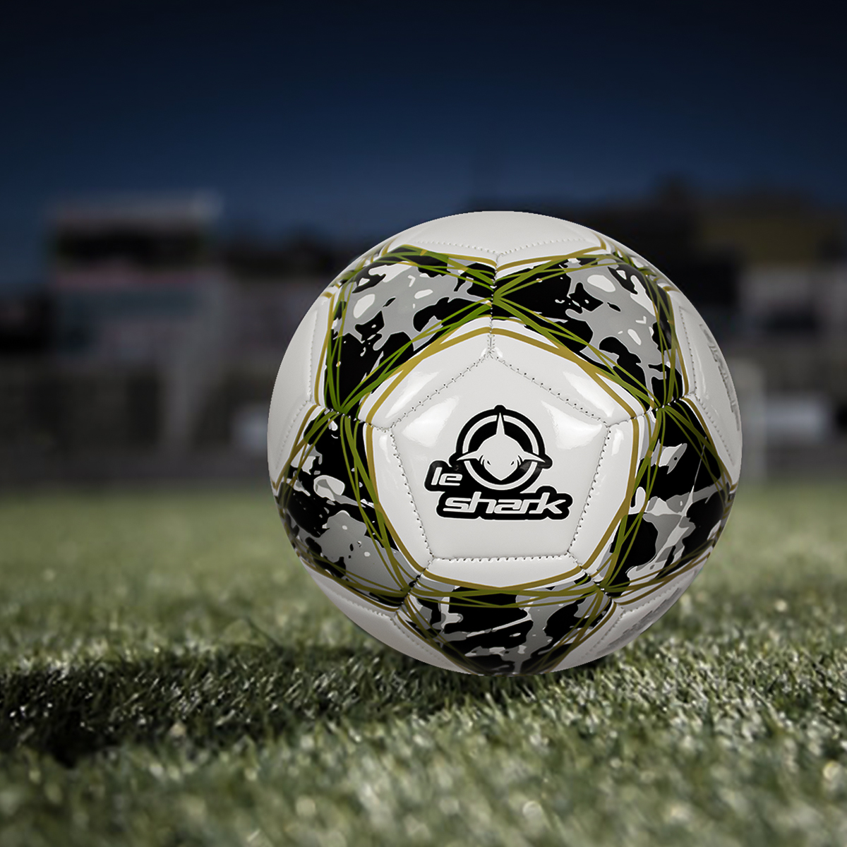 Foto 2 | Balón de Fútbol Soccer No. 5 Le Shark Blanco con Diseño Camuflajeado