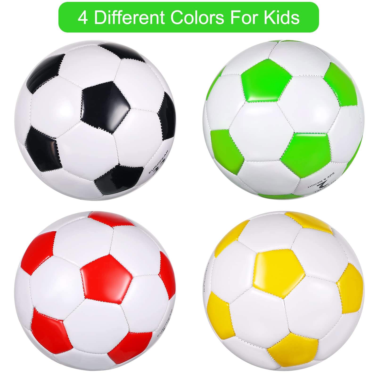 Foto 5 pulgar | Balón De Fútbol Skylety Tamaño 2 Para Niños, Paquete De 4 Con Dibujos Animados - Venta Internacional.