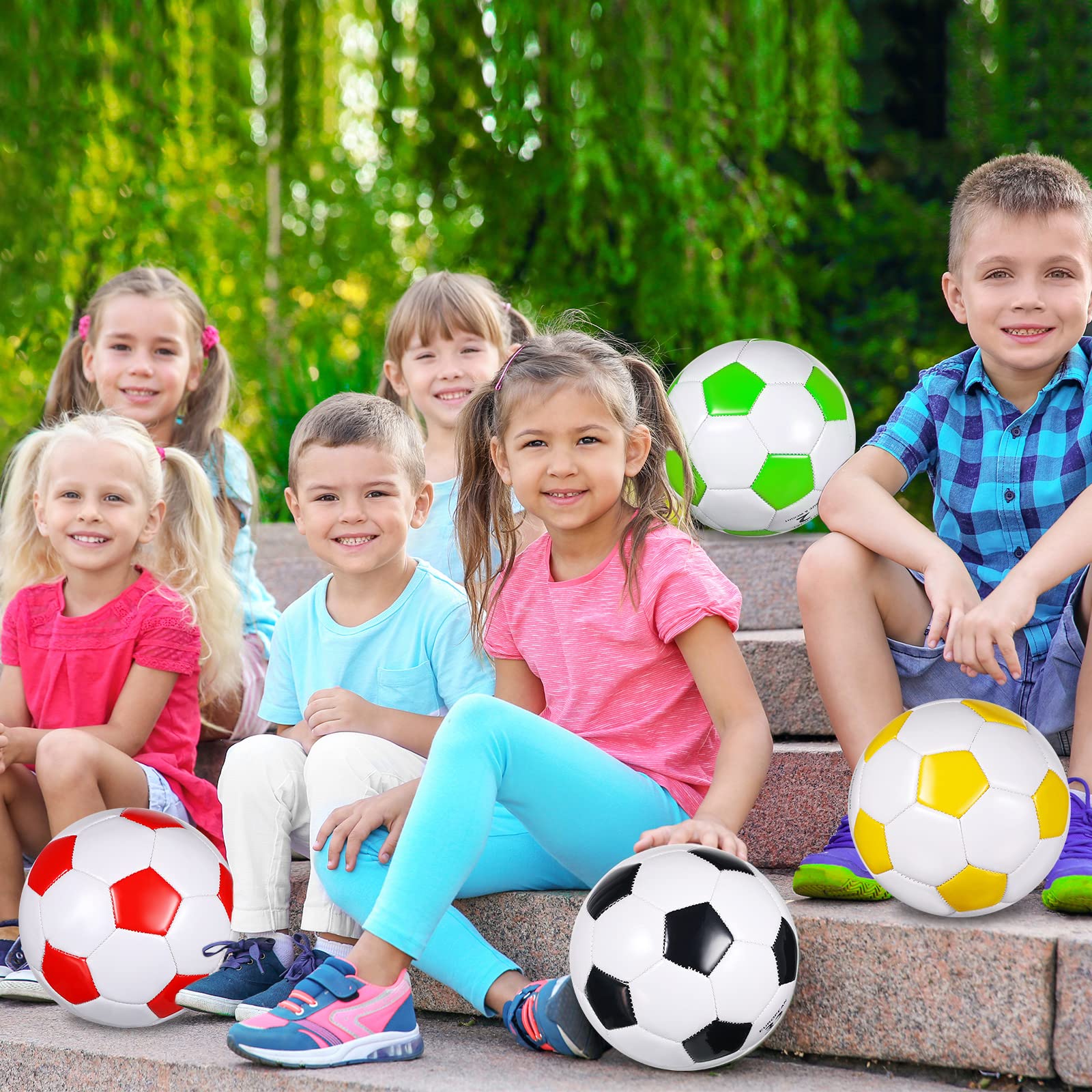 Foto 6 pulgar | Balón De Fútbol Skylety Tamaño 2 Para Niños, Paquete De 4 Con Dibujos Animados - Venta Internacional.