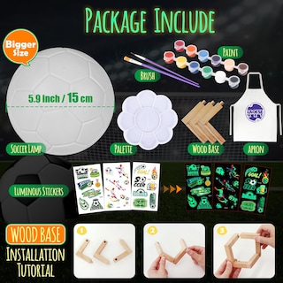 Foto 3 | Kit De Lámpara Laoese Para Balones De Fútbol Diy, Pinta Tu Propio Balón Con Pegatinas - Venta Internacional.