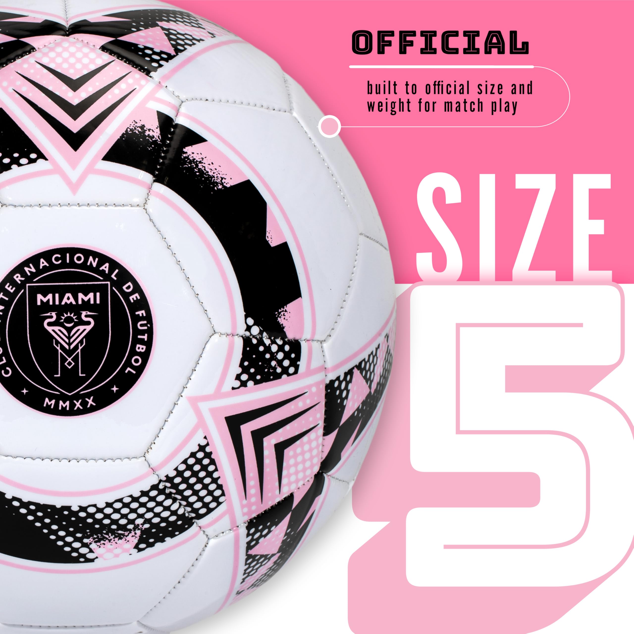 Foto 3 pulgar | Balón De Fútbol Franklin Sport Mls Miami Fc Oficial, Talla 5 - Venta Internacional.
