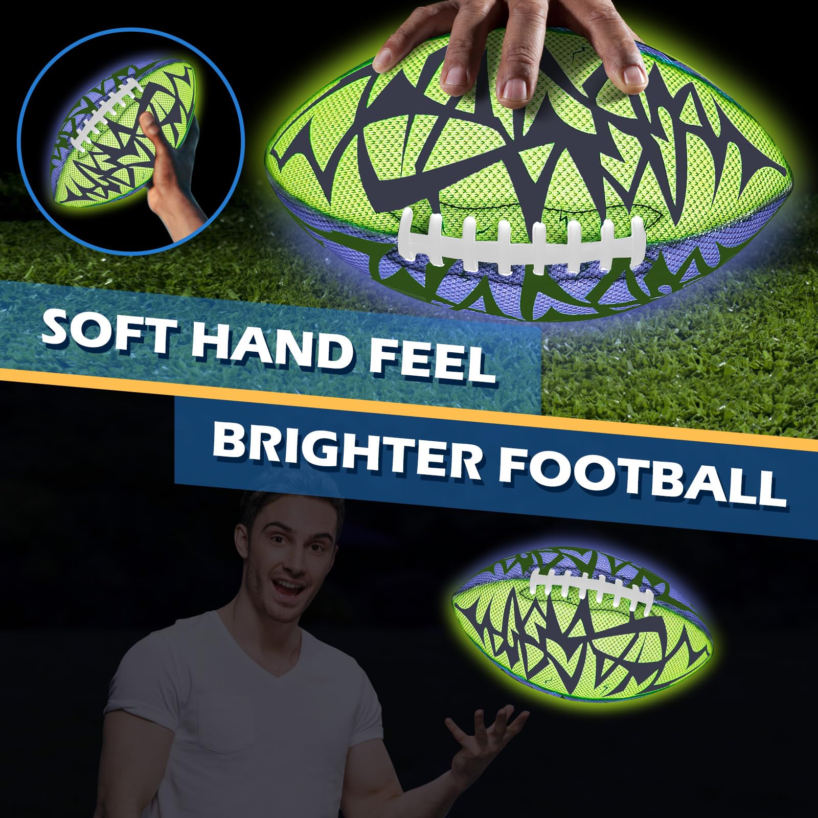 Foto 6 pulgar | Balón De Fútbol Jasonwell Que Brilla En La Oscuridad Con Fuerte Agarre Número 6 - Venta Internacional.