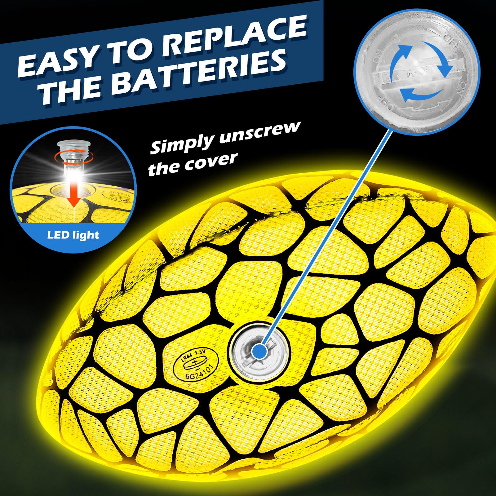 Foto 4 | Football Jasonwell Glow In The Dark, Número 9 Para Mayores De 6 Años - Venta Internacional.