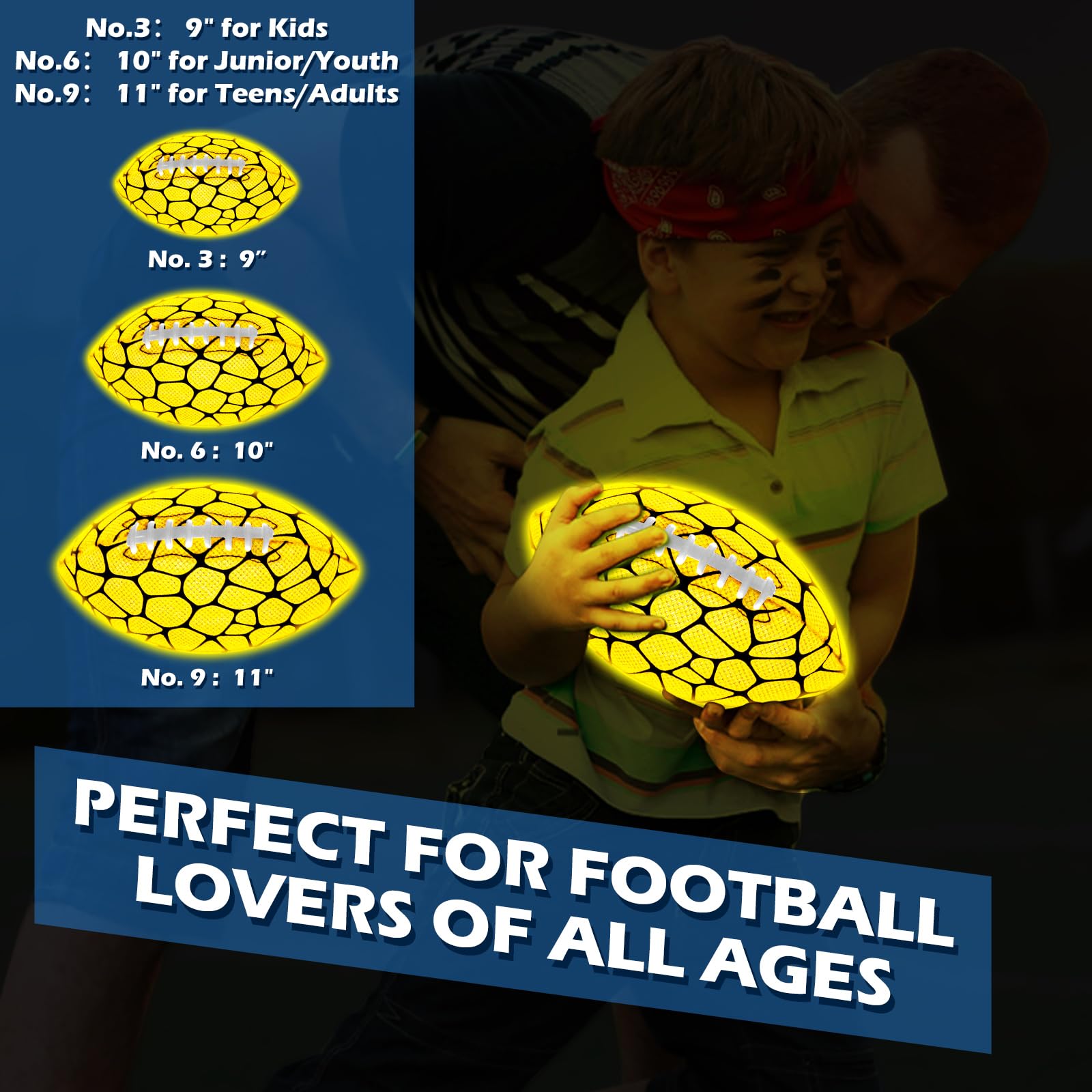 Foto 8 pulgar | Football Jasonwell Glow In The Dark, Número 9 Para Mayores De 6 Años - Venta Internacional.