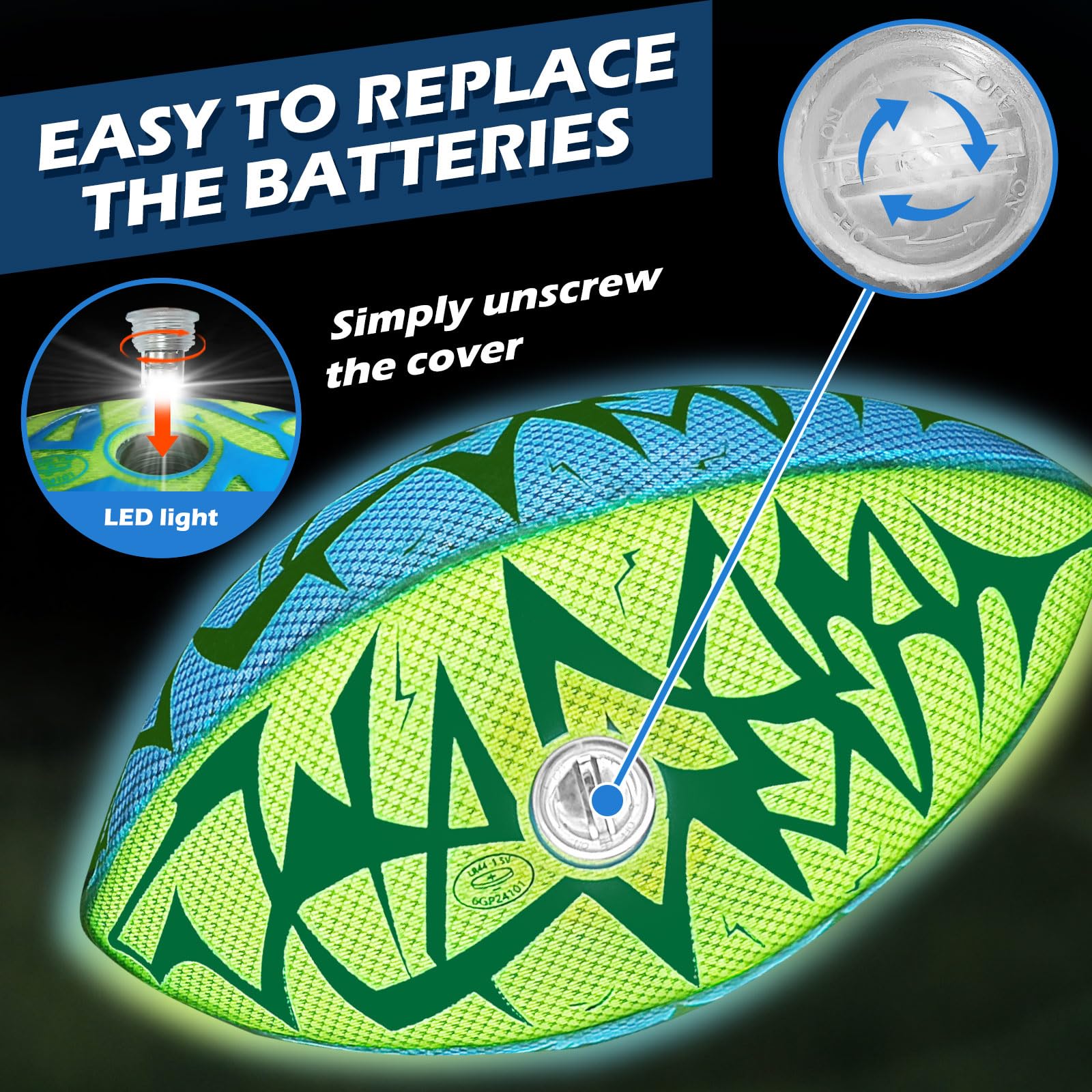 Foto 5 pulgar | Football Jasonwell Glow In The Dark, Número 9 Para Mayores De 6 Años - Venta Internacional.