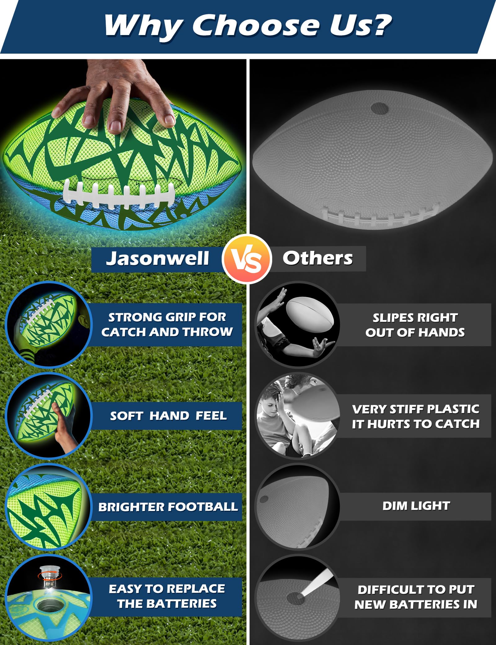 Foto 7 pulgar | Football Jasonwell Glow In The Dark, Número 9 Para Mayores De 6 Años - Venta Internacional.