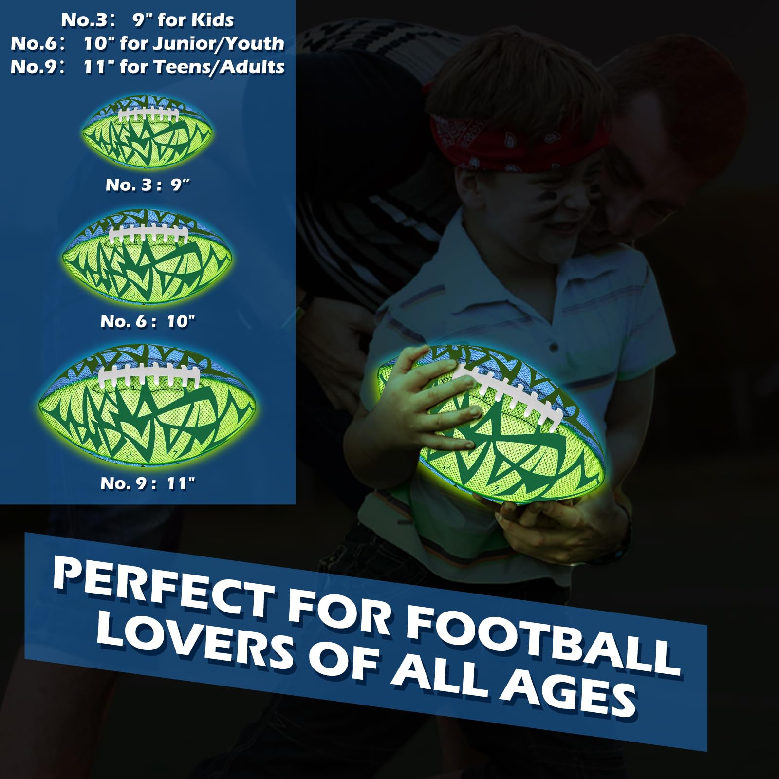 Foto 8 pulgar | Football Jasonwell Glow In The Dark, Número 9 Para Mayores De 6 Años - Venta Internacional.
