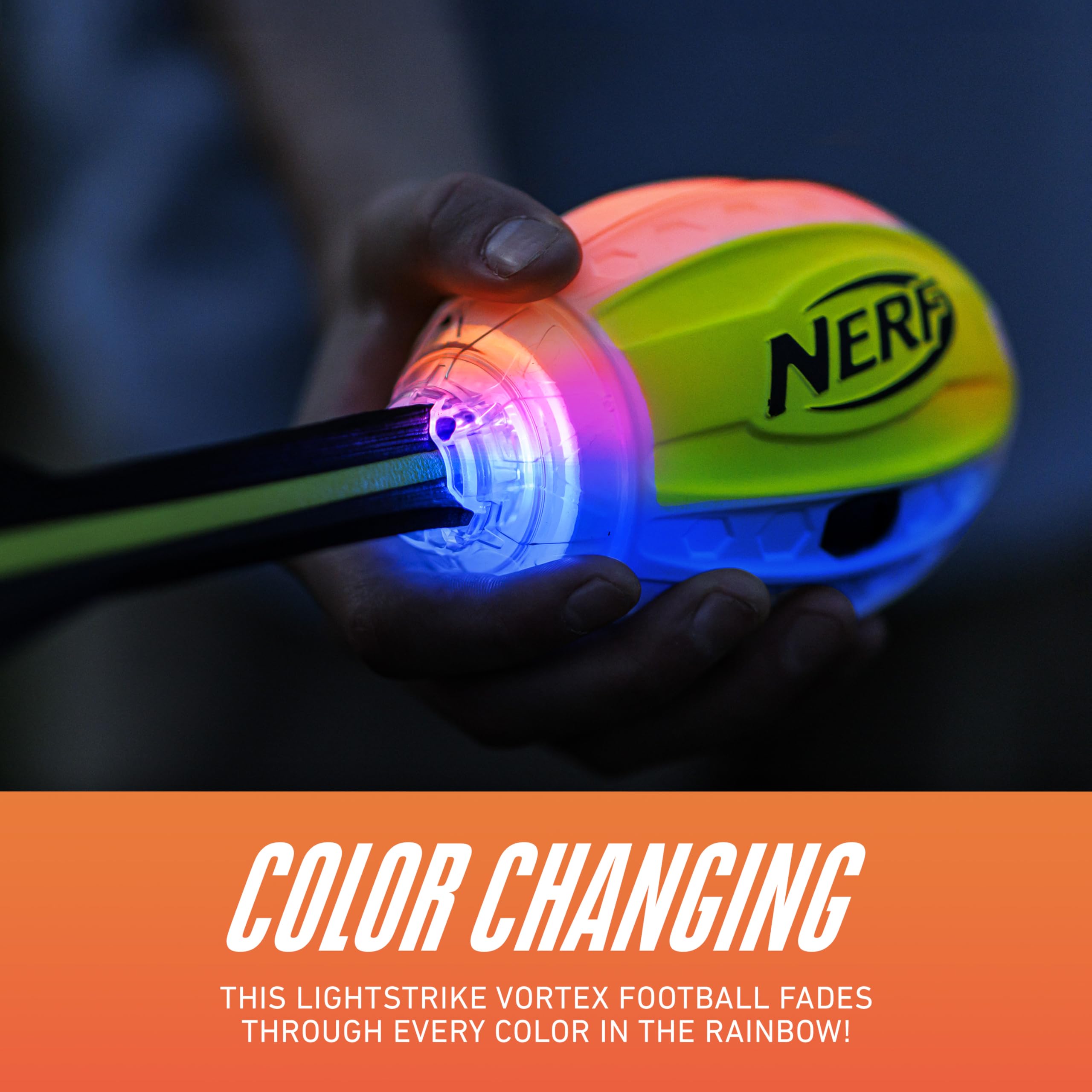 Foto 3 pulgar | Foam Football Nerf Lightstrike Vortex Con Led Que Cambia De Color - Venta Internacional.