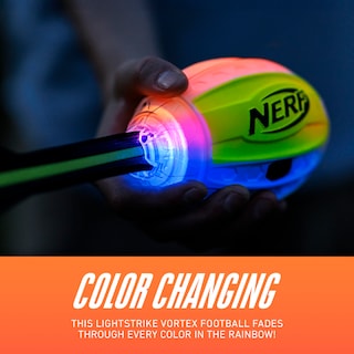 Foto 2 | Foam Football Nerf Lightstrike Vortex Con Led Que Cambia De Color - Venta Internacional.