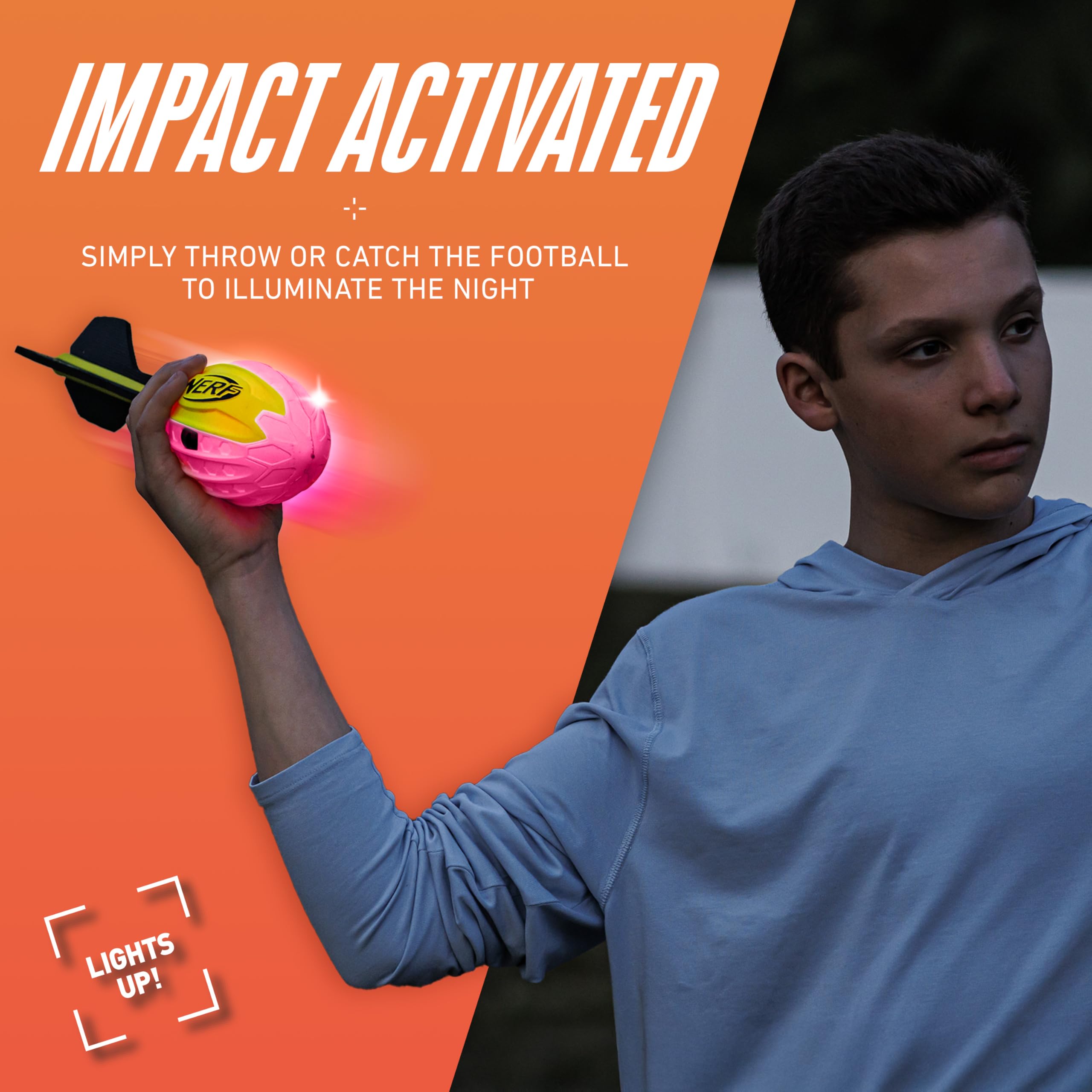 Foto 4 pulgar | Foam Football Nerf Lightstrike Vortex Con Led Que Cambia De Color - Venta Internacional.