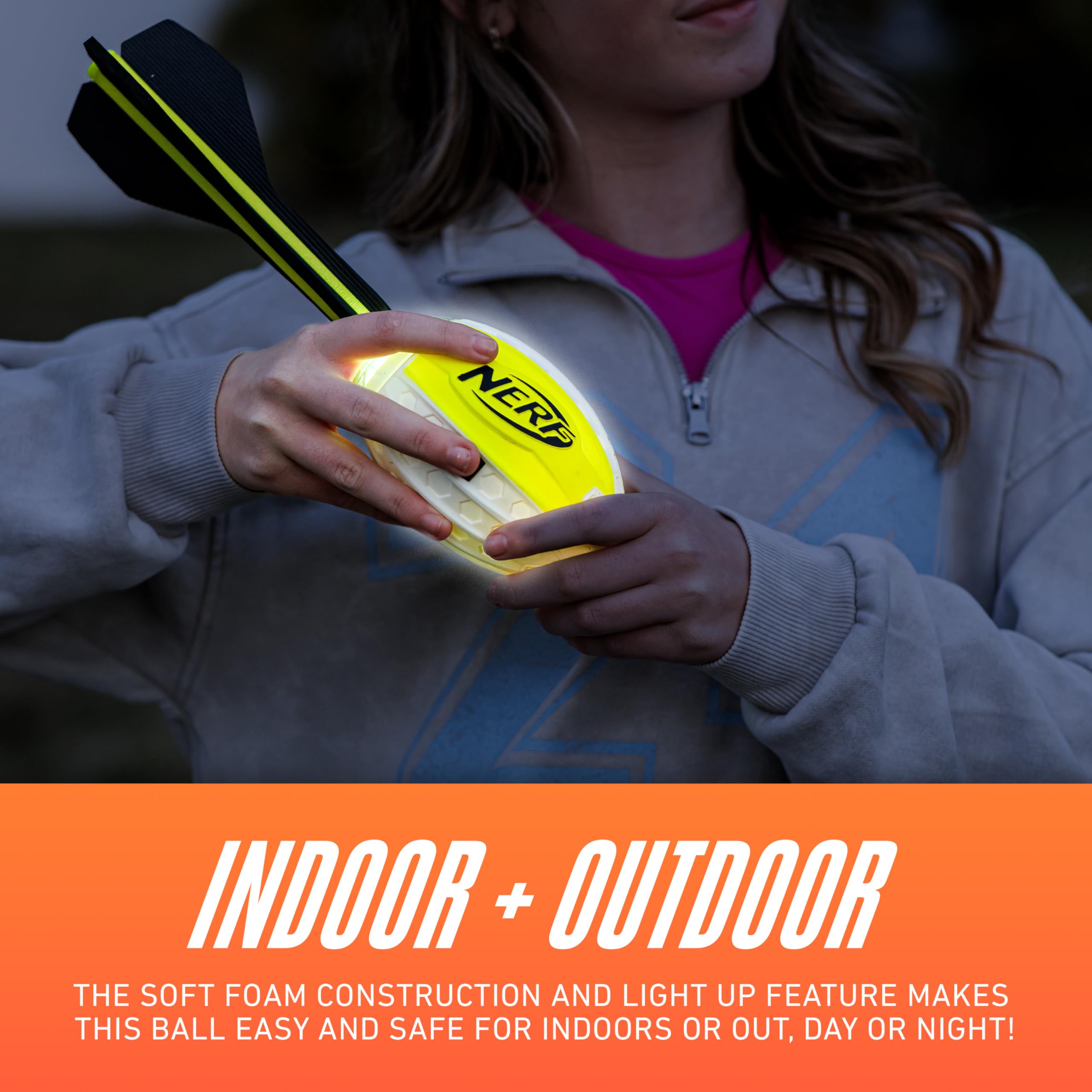 Foto 6 pulgar | Foam Football Nerf Lightstrike Vortex Con Led Que Cambia De Color - Venta Internacional.