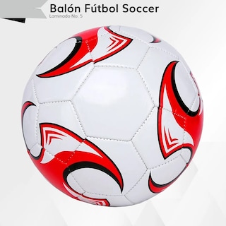 Foto 3 | Balon Futbol Soccer Lab.g No. 5 Laminado Color Rojo Y Blanco