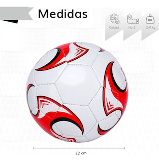 Foto 4 | Balon Futbol Soccer Lab.g No. 5 Laminado Color Rojo Y Blanco