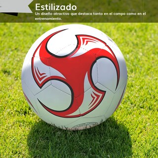 Foto 5 | Balon Futbol Soccer Lab.g No. 5 Laminado Color Rojo Y Blanco