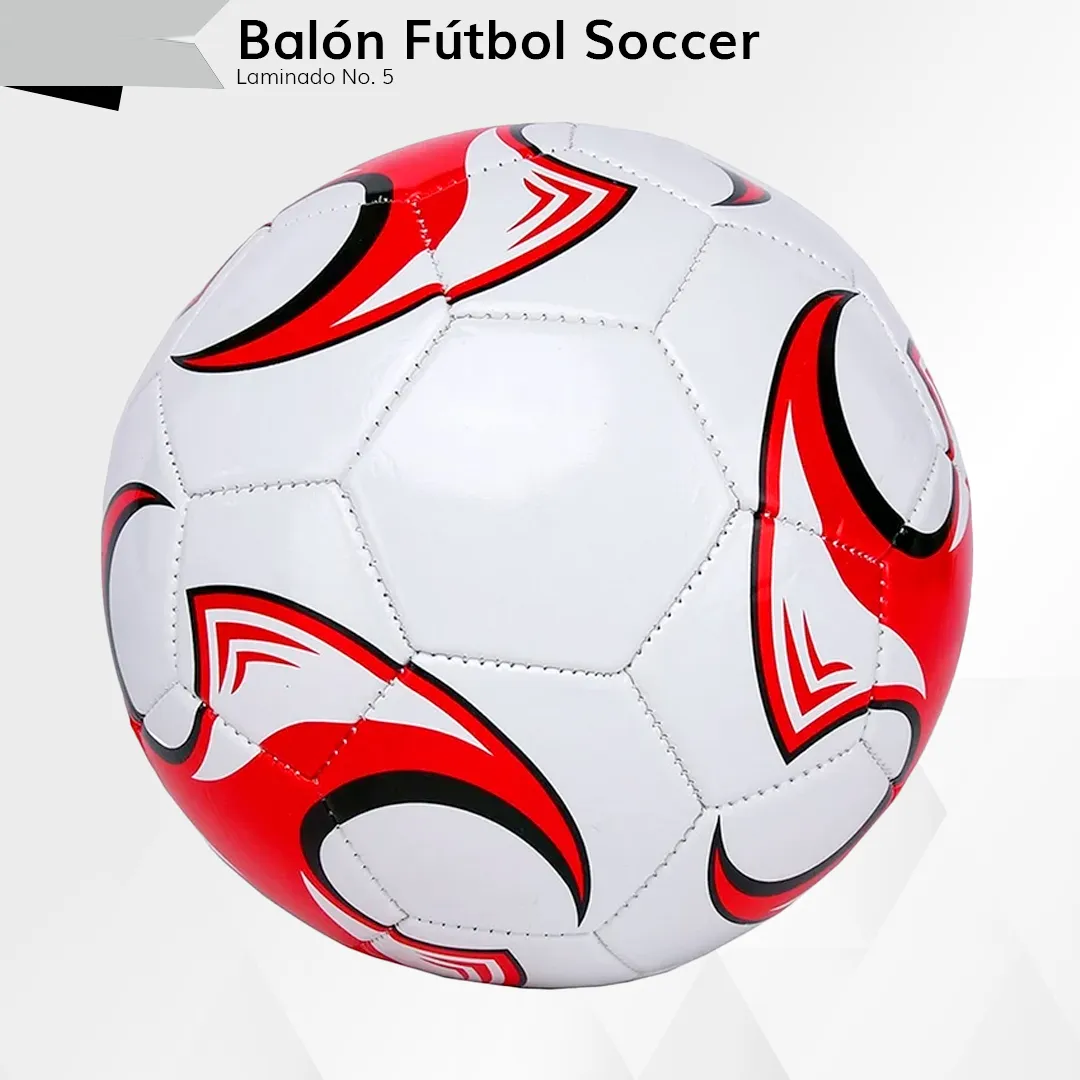 Foto 4 pulgar | Balon Futbol Soccer Belug No. 5 Laminado Color Rojo Y Blanco