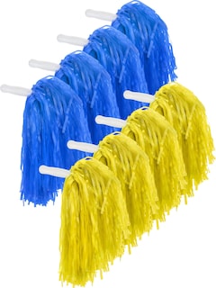 Foto 1 | Pompones Para Animadoras, Diseño De Pangda, Danza Deportiva, Plástico, Azul/amarillo - Venta Internacional.