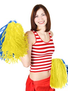 Foto 2 | Pompones Para Animadoras, Diseño De Pangda, Danza Deportiva, Plástico, Azul/amarillo - Venta Internacional.
