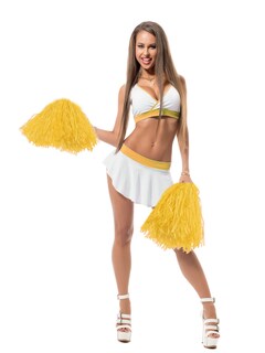 Foto 5 | Pompones Para Animadoras, Diseño De Pangda, Danza Deportiva, Plástico, Azul/amarillo - Venta Internacional.