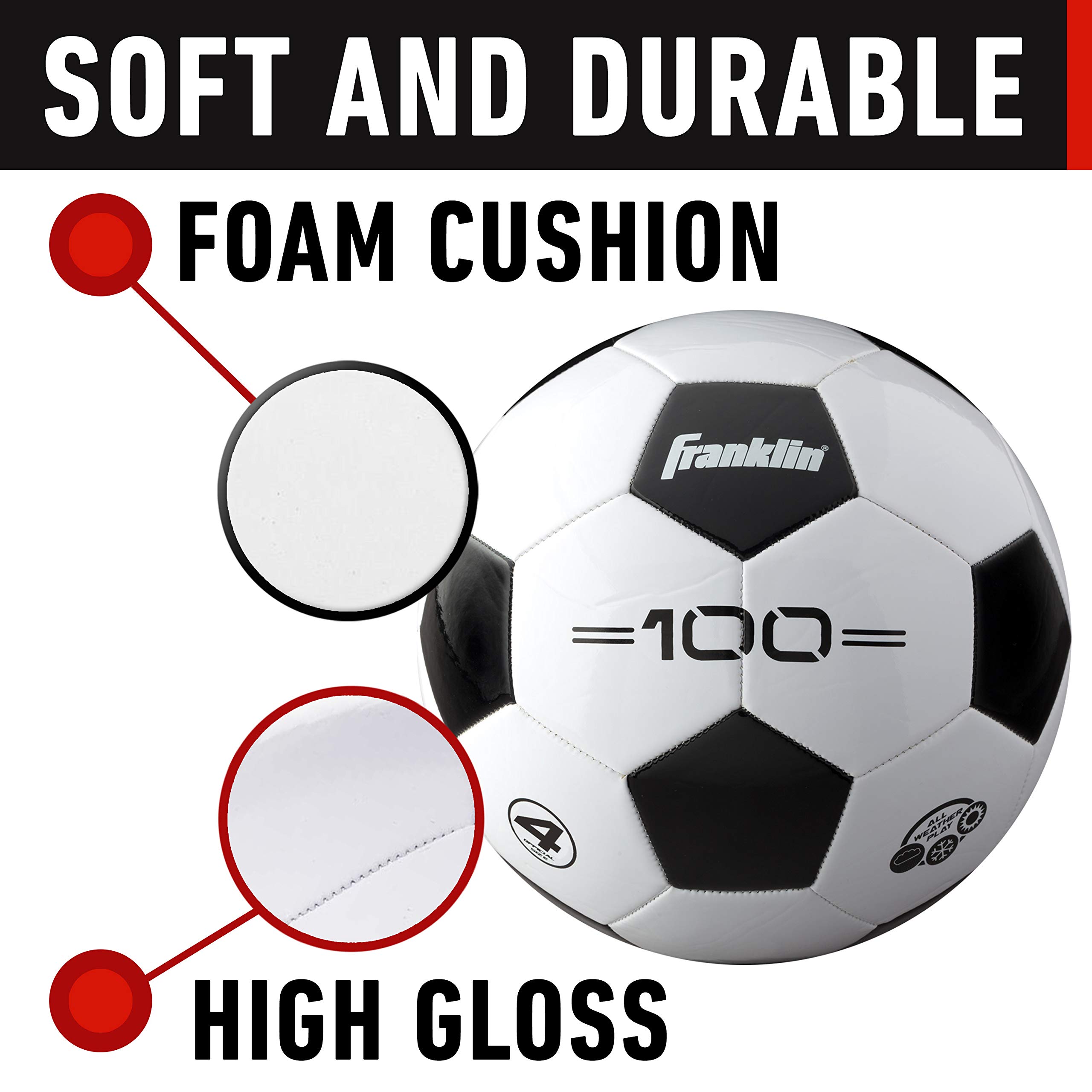 Foto 4 pulgar | Balones De Fútbol Franklin Sports F-100 Tamaño 4 Para Jóvenes, Paquete De 12 - Venta Internacional.