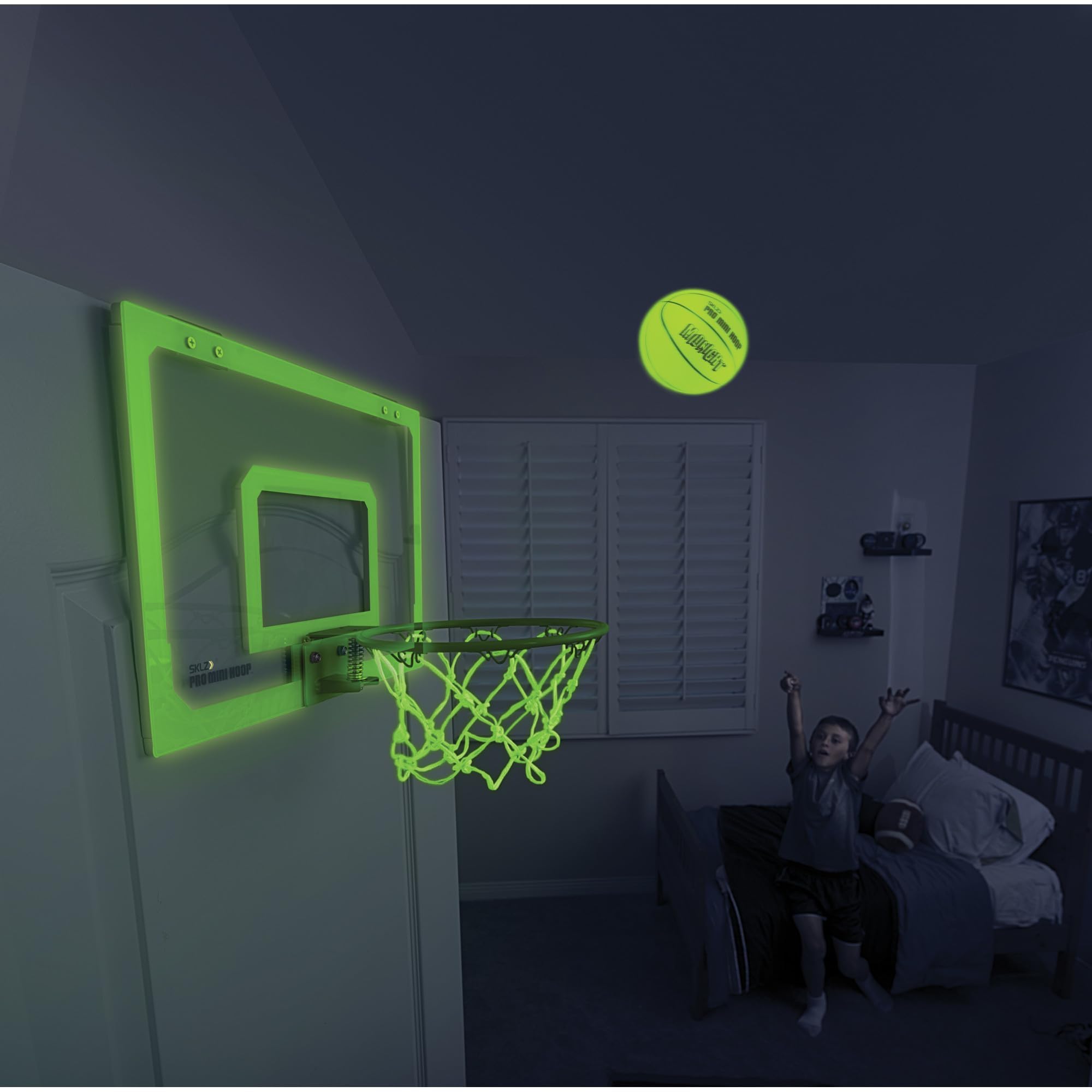 Foto 4 pulgar | Canasta De Baloncesto Sklz Pro Mini Con Pelota Que Brilla En La Oscuridad - Venta Internacional.