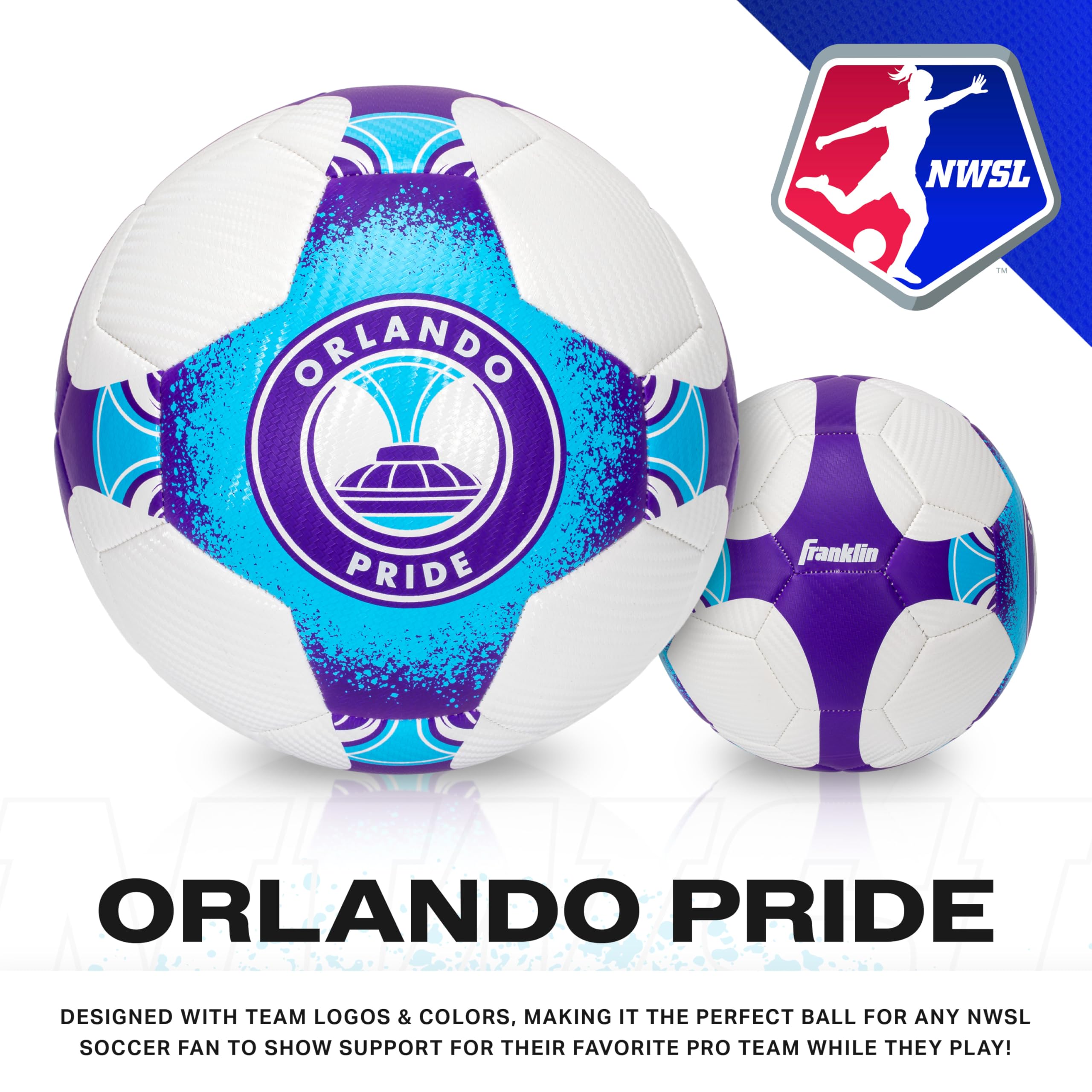 Foto 4 pulgar | Balón De Fútbol Franklin Sports Orlando Pride Nwsl Talla 5 - Venta Internacional.