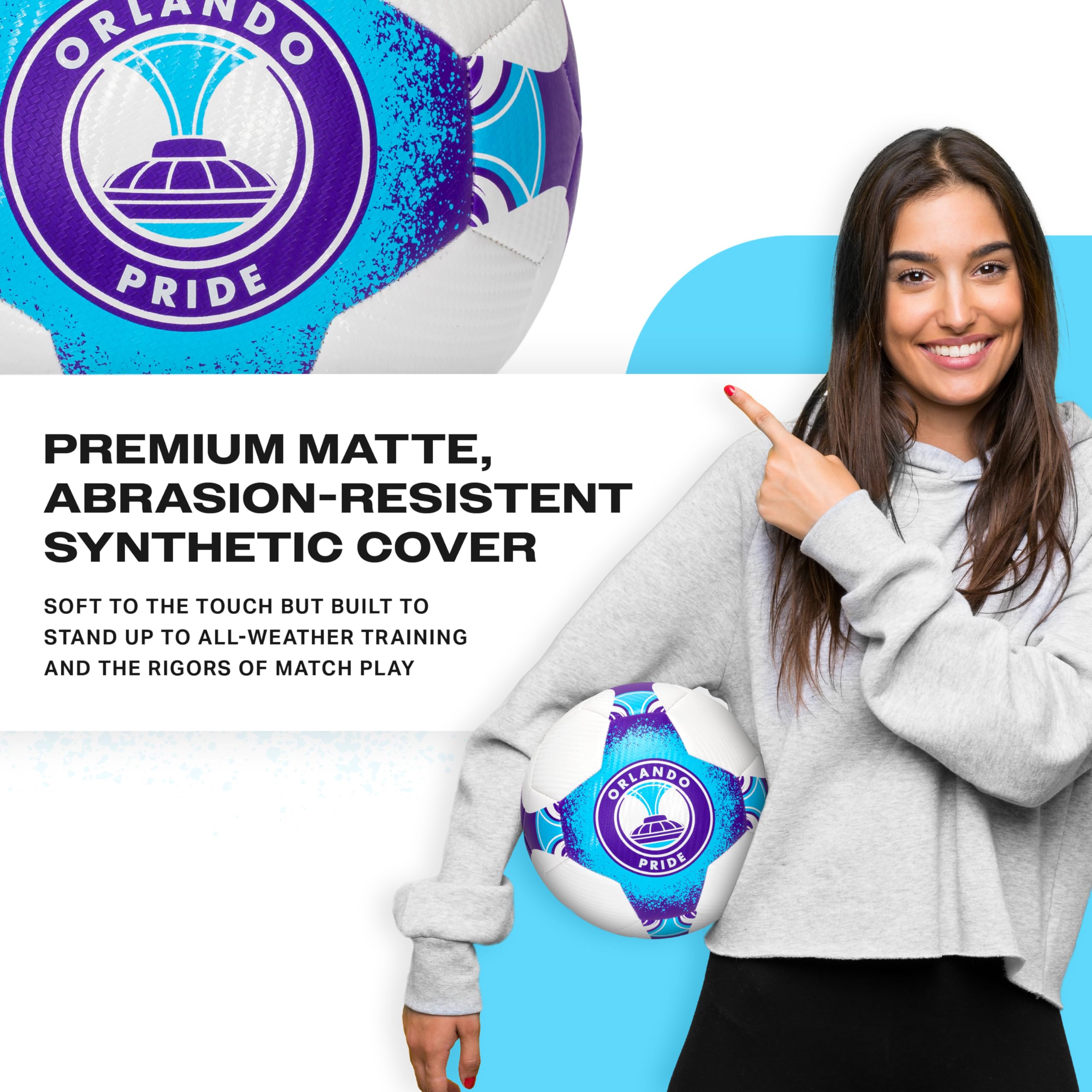 Foto 5 | Balón De Fútbol Franklin Sports Orlando Pride Nwsl Talla 5 - Venta Internacional.