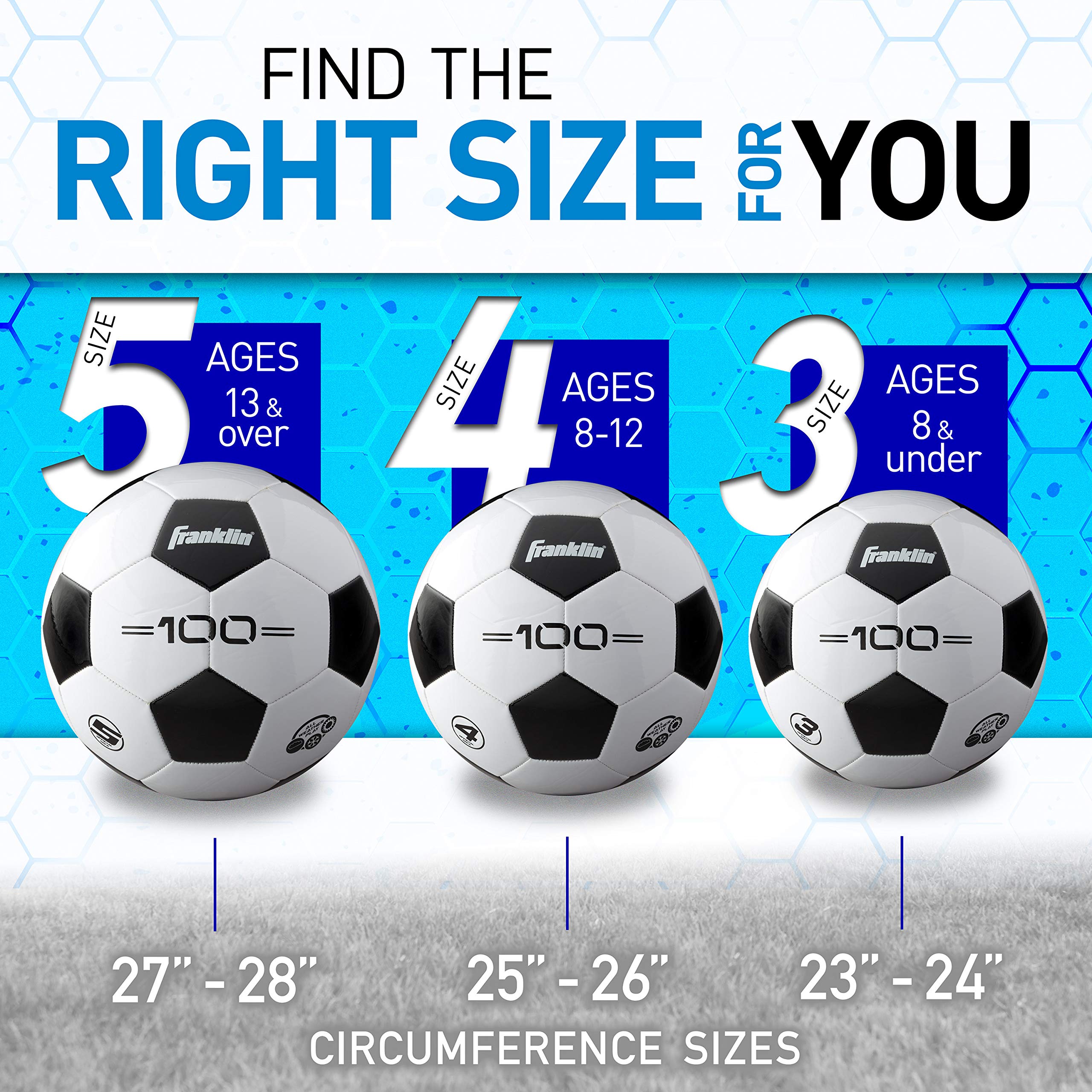 Foto 6 pulgar | Balones De Fútbol Franklin Sports F-100 Tamaño 5 Para Adultos, Paquete De 12 Con Bomba - Venta Internacional.
