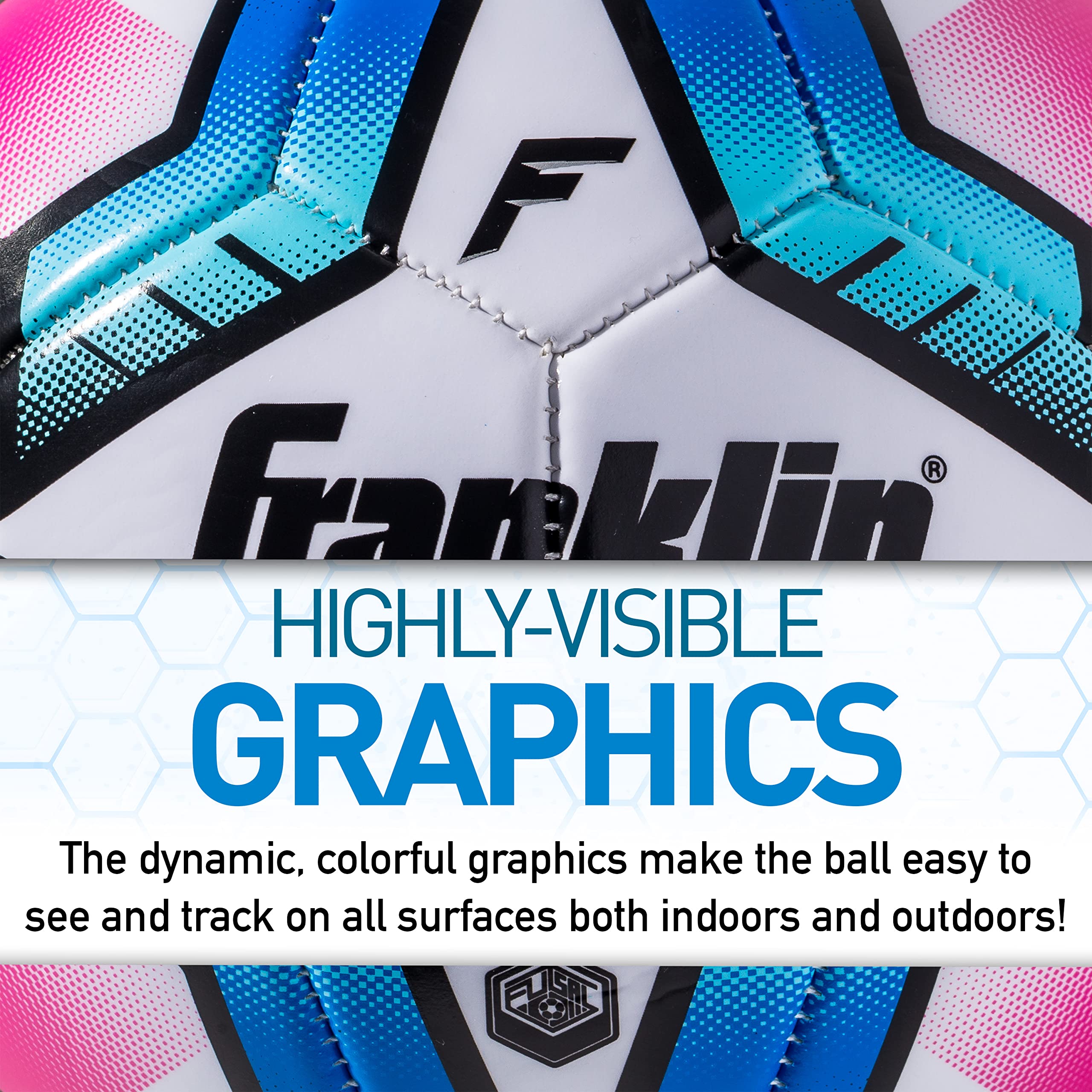 Foto 3 | Balón De Fútbol Sala Franklin Sports Low Bounce, Tamaño 3-6, Paquete Con Bomba - Venta Internacional.