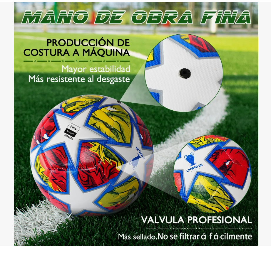 Foto 6 pulgar | Balón Fútbol Soccer Para Entrenamiento Champions Stars No. 5