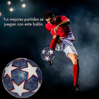 Foto 6 | Balón Fútbol No. 4 Champions Estrellas Termosellado Híbrido Multisuperficie Color Blanco