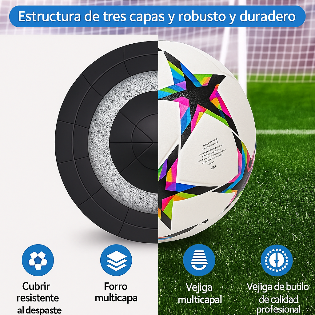 Foto 2 | Balón Fútbol Soccer No.4 Champions League Estrellas Termosellado Híbrido Sin Costuras Tpu Resistente Césped