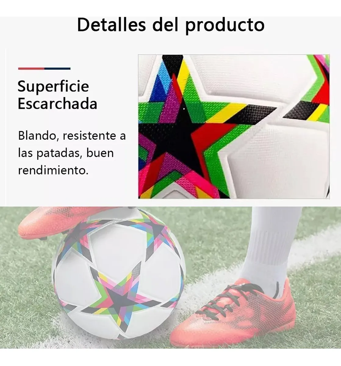Foto 6 pulgar | Balón Fútbol Soccer No.4 Champions League Estrellas Termosellado Híbrido Sin Costuras Tpu Resistente Césped