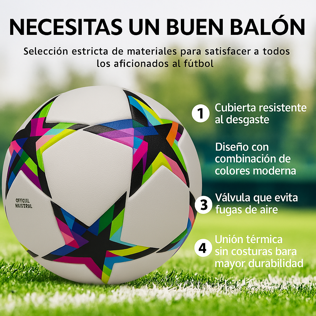 Foto 8 pulgar | Balón Fútbol Soccer No.4 Champions League Estrellas Termosellado Híbrido Sin Costuras Tpu Resistente Césped
