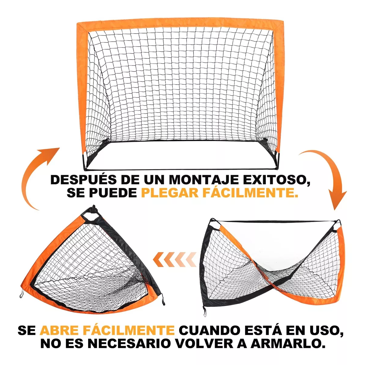 Foto 3 pulgar | 2 Porterías De Fútbol Plegable Portátil Eo Safe Imports Esi-13986 Naranja