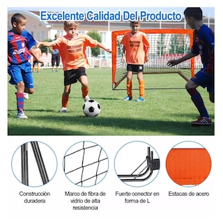 Foto 5 | 2 Porterías De Fútbol Plegable Portátil Eo Safe Imports Esi-13986 Naranja
