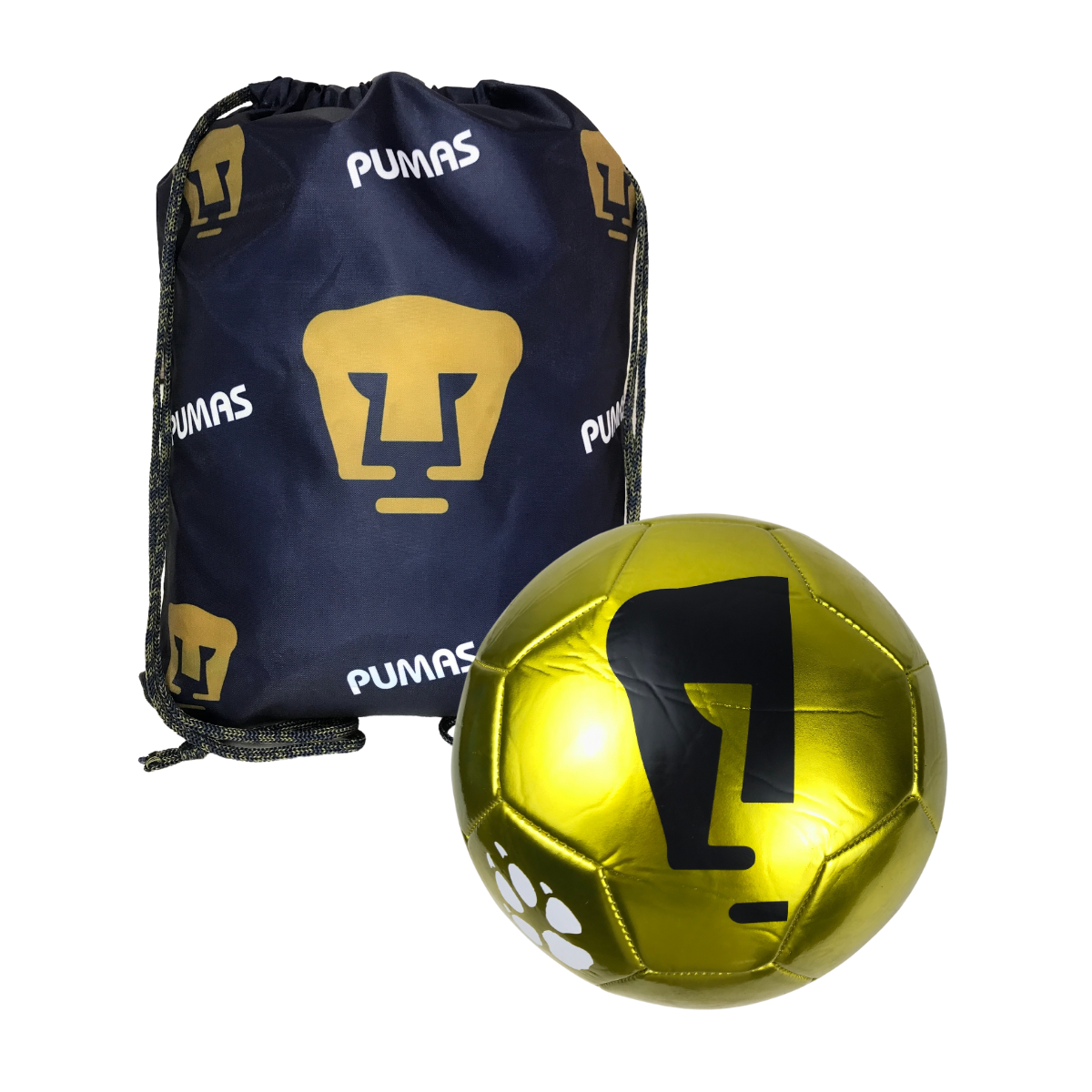 Foto 2 pulgar | Balón Y Morral Unam Pumas Kit Deportivo  Dorado