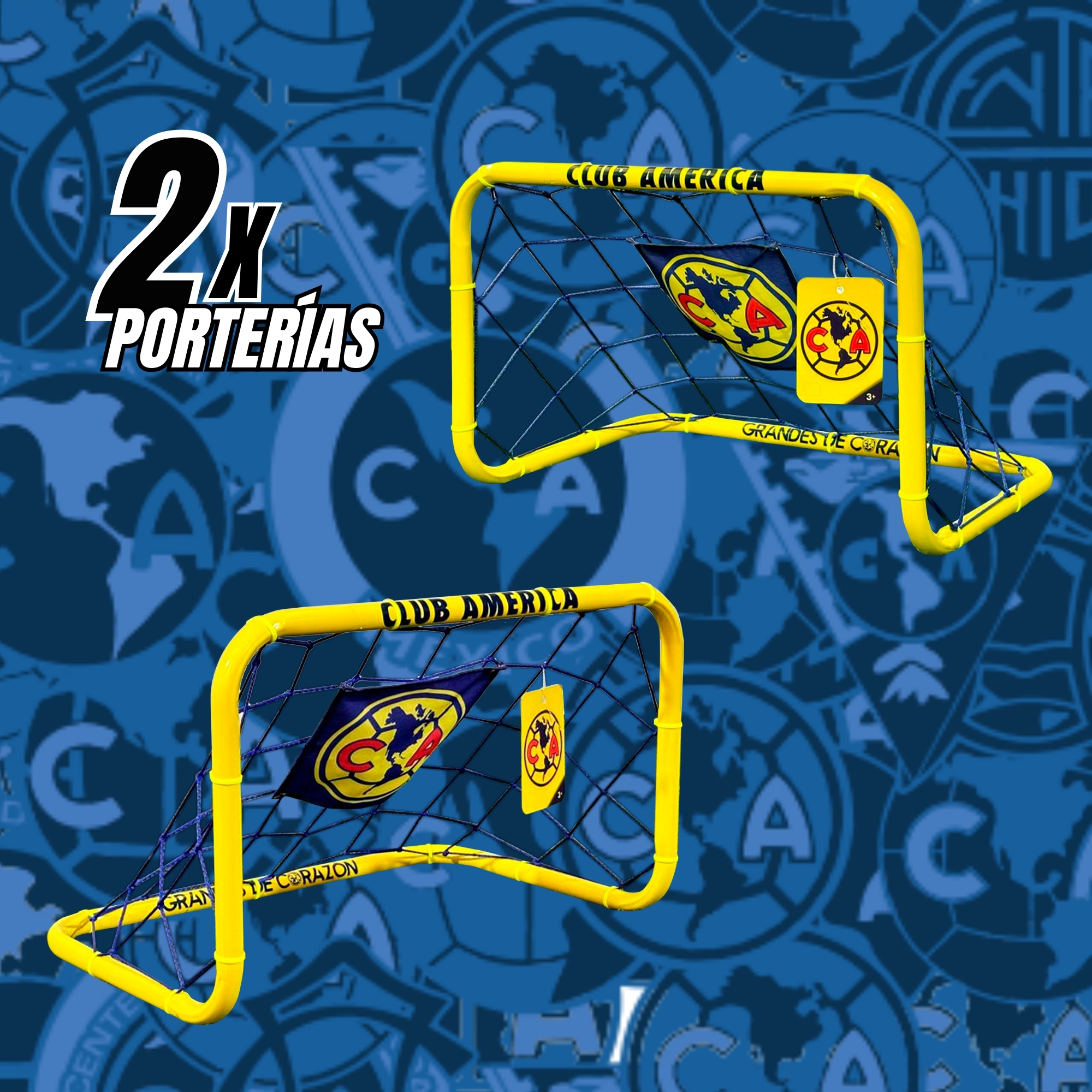 Foto 3 pulgar | Par De Porterías De Fútbol Para Niños, 55x65 Cm - Club América