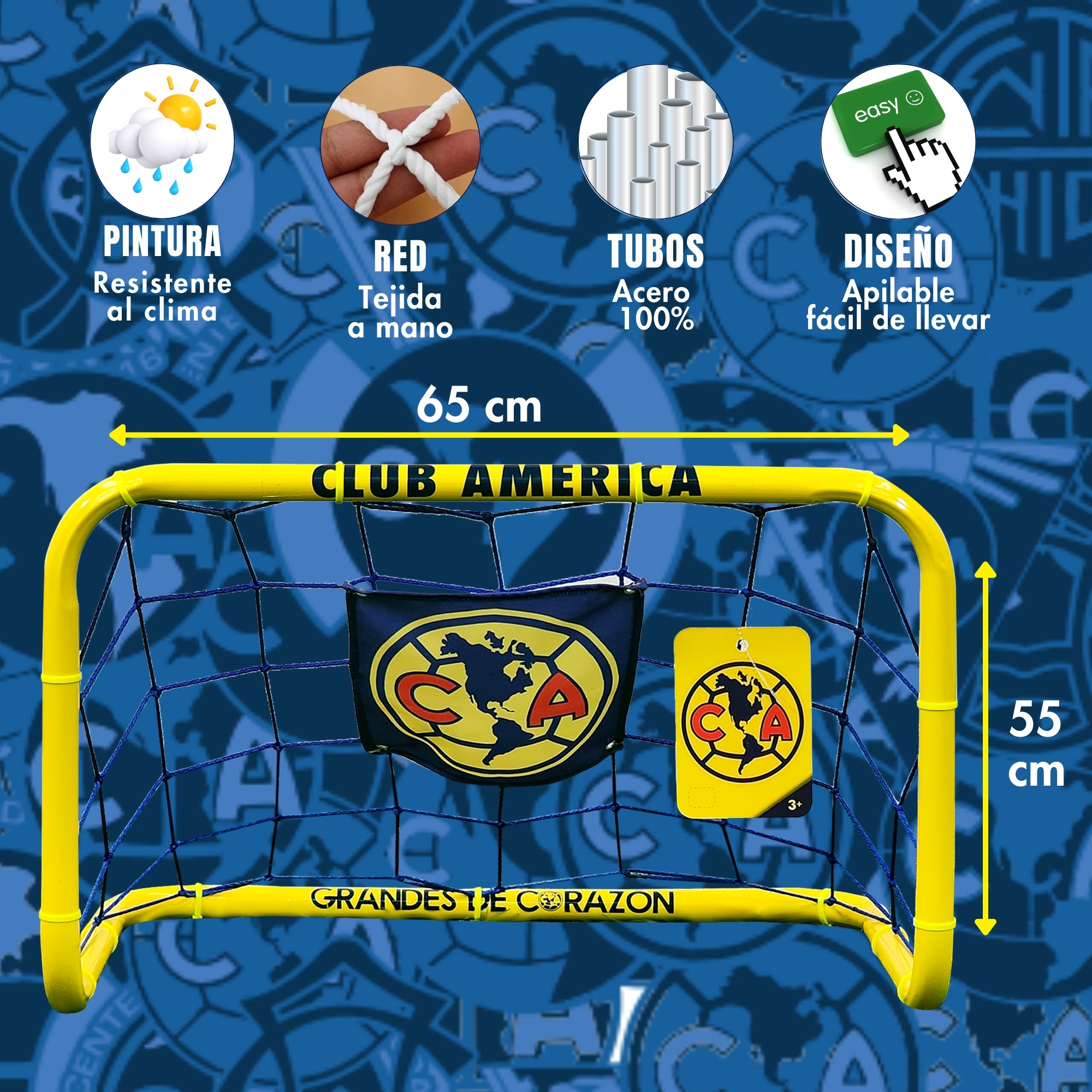 Foto 4 pulgar | Par De Porterías De Fútbol Para Niños, 55x65 Cm - Club América