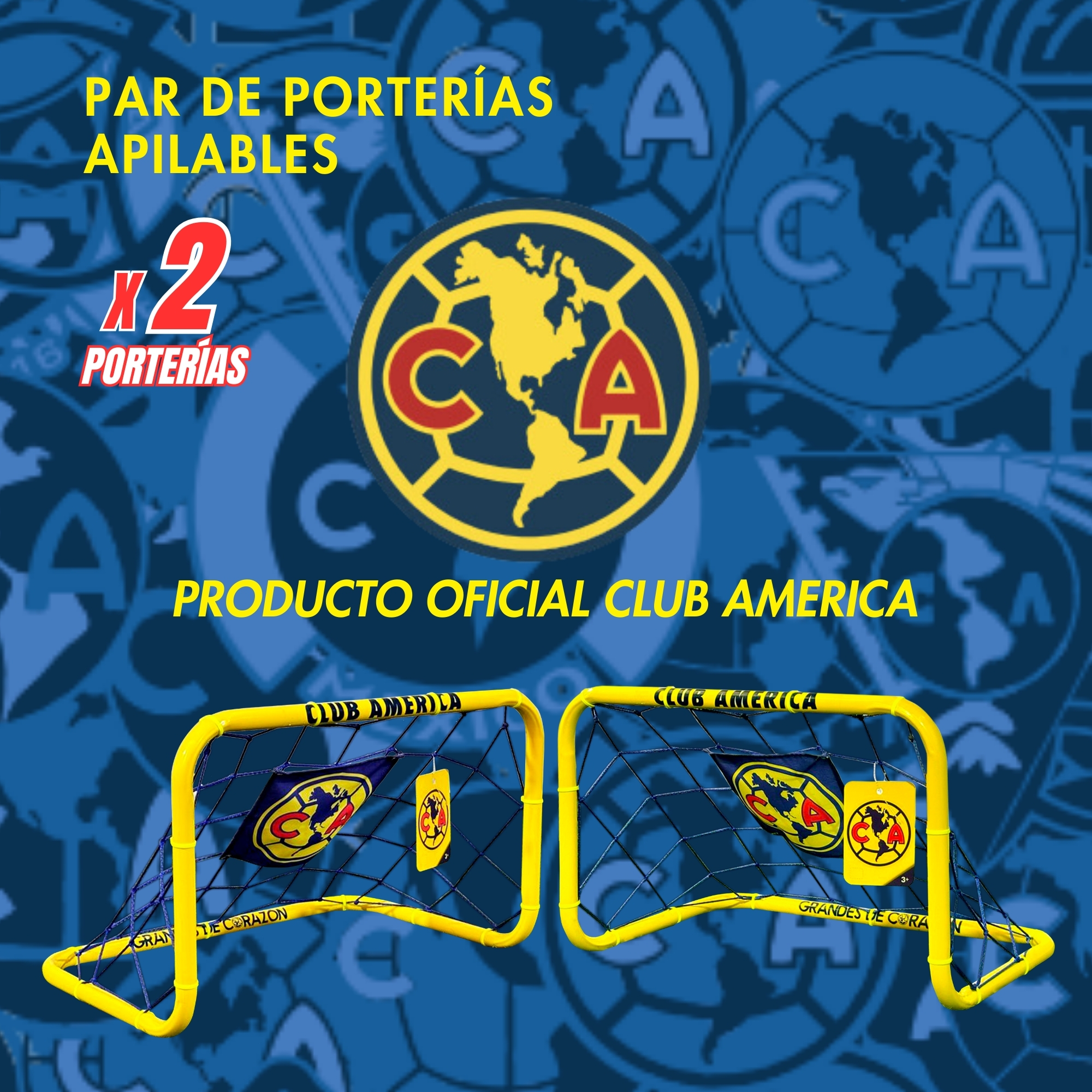 Foto 5 pulgar | Par De Porterías De Fútbol Para Niños, 55x65 Cm - Club América