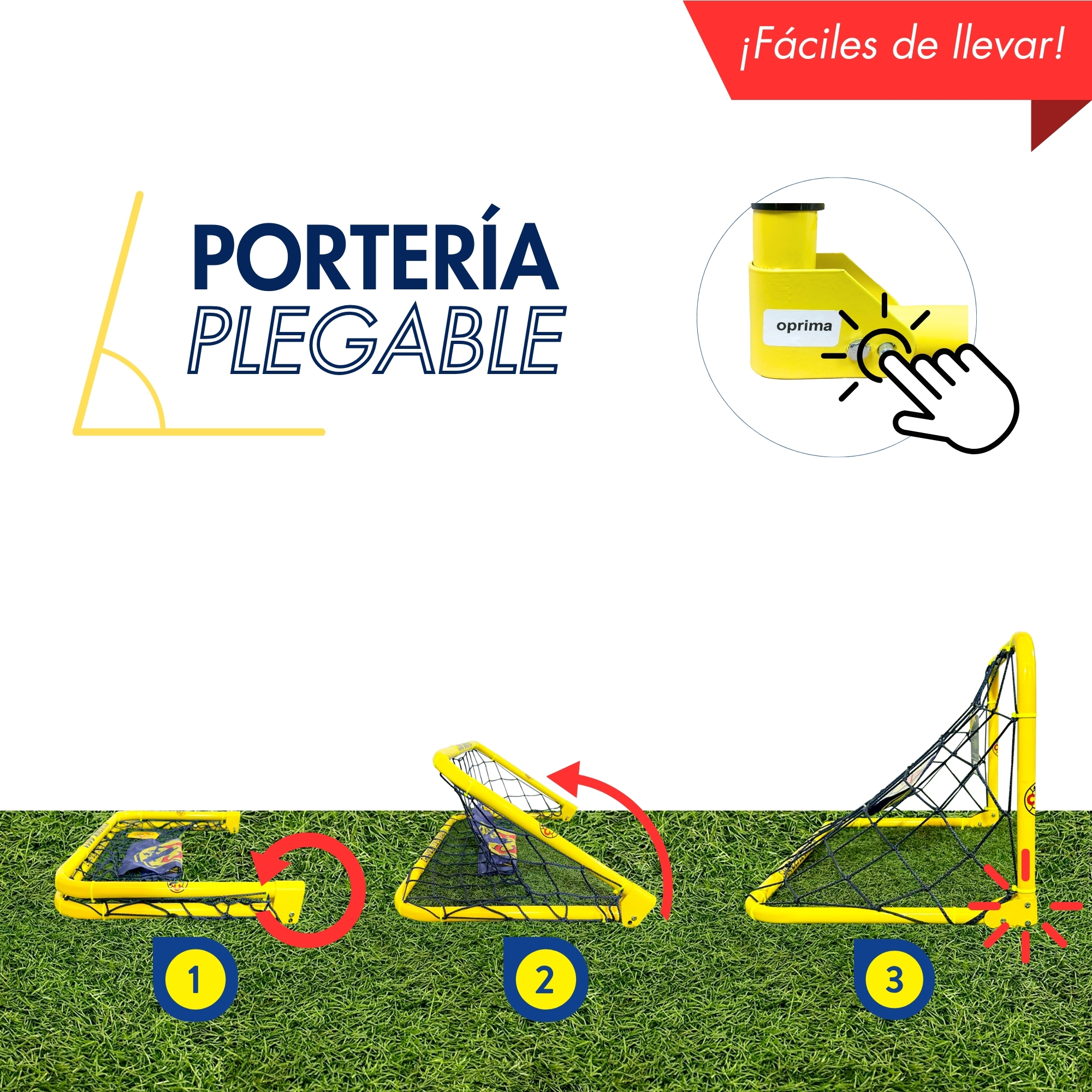Foto 3 pulgar | Portería De Fútbol Plegable, 60x96 Cm - Club América