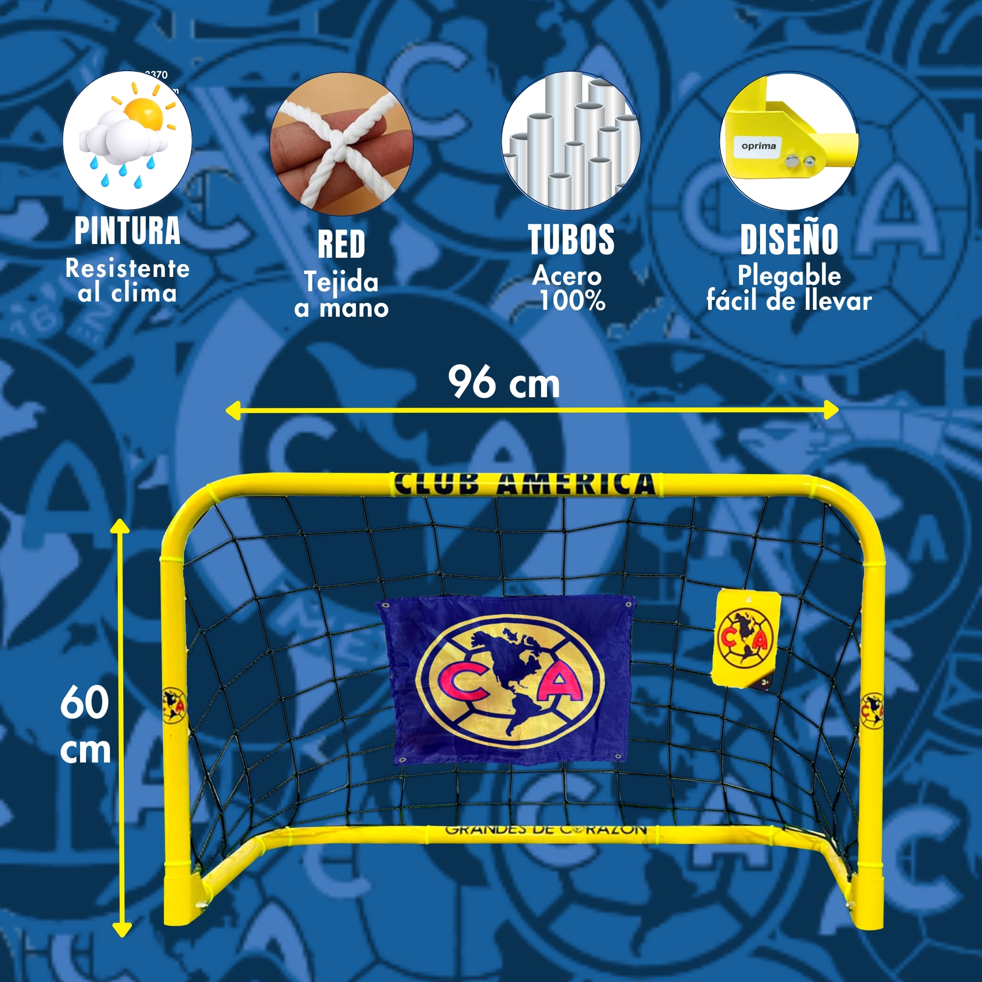 Foto 4 pulgar | Portería De Fútbol Plegable, 60x96 Cm - Club América